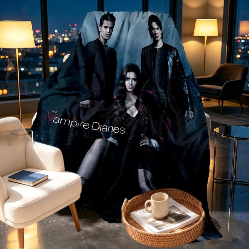 The Vampire Diaries Print Blanket - Soft & Comfortable, for Bedroom, Travel, Sofa, Home Decoration - Birthday Christmas Gift for Friend