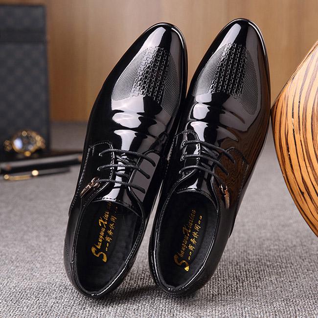 Buy Men's Pointed Toe Leather Wedding Dress Shoes Business Formal