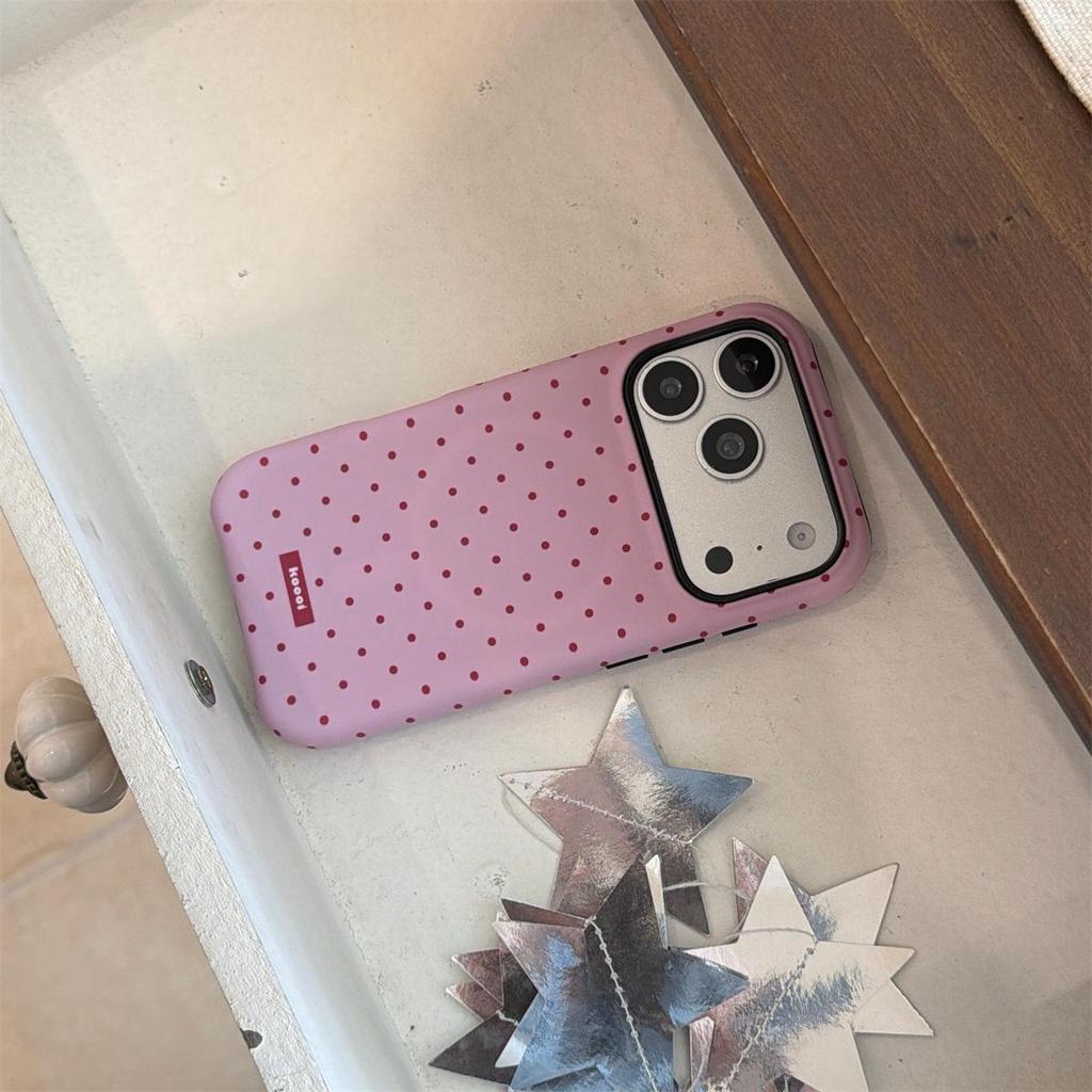 Frosted Polka Dot Anti-drop Phone Case for iPhone 14/13, Apple 17/16/15 PROMAX