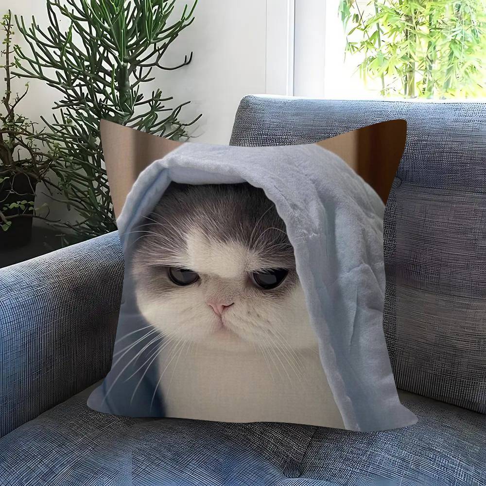 Cute Funny Cat Meme Maple Design Cushion Cover Happy Autumn Harvest Decor Holiday Decorati Pillow Cover