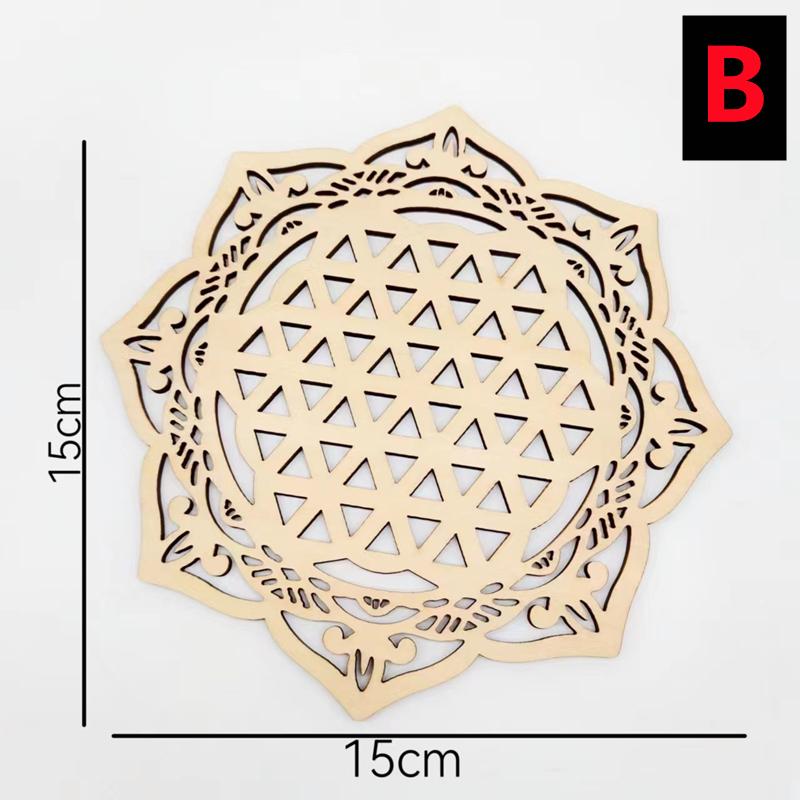 New Wooden Wall Sign Flower of Life Shape Laser Cut Wood Wall Decor Coasters Craft Making Sacred Geometry Meditation Ornament