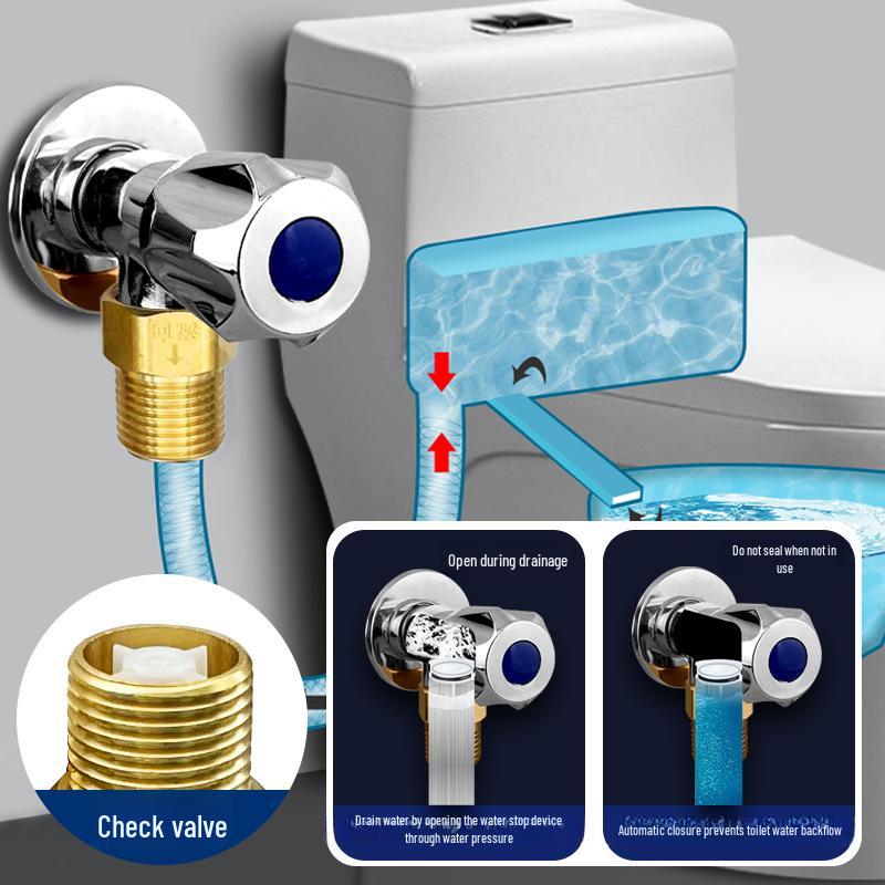 Copper 4-Point One-Way Water Check Valve for Heaters and Toilets