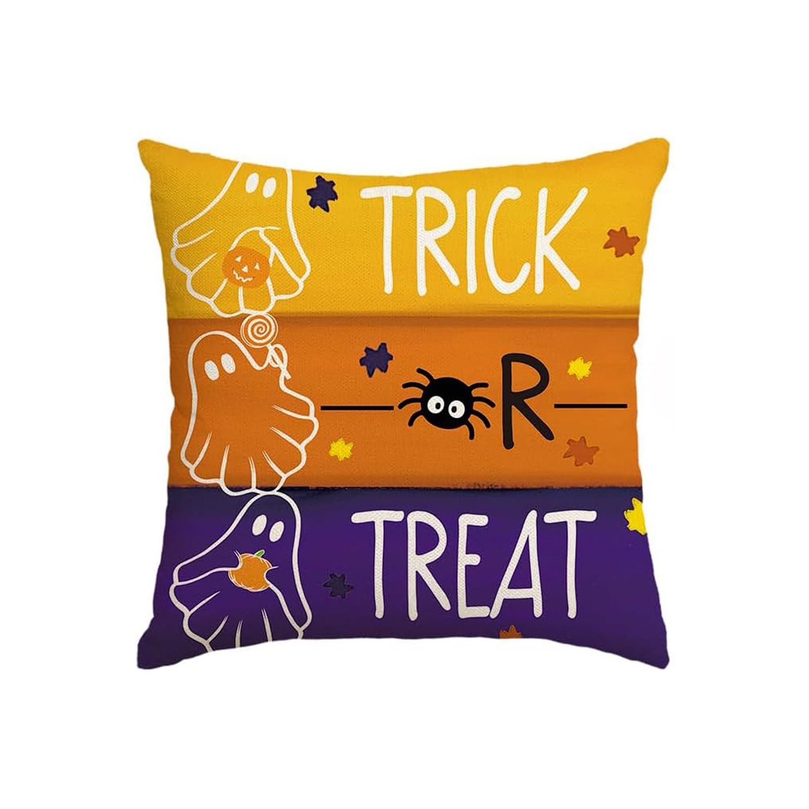 

Декоративная льняная наволочка на подушку на Хэллоуин с односторонним принтом (Вставка для подушки не входит в комплект) One Size