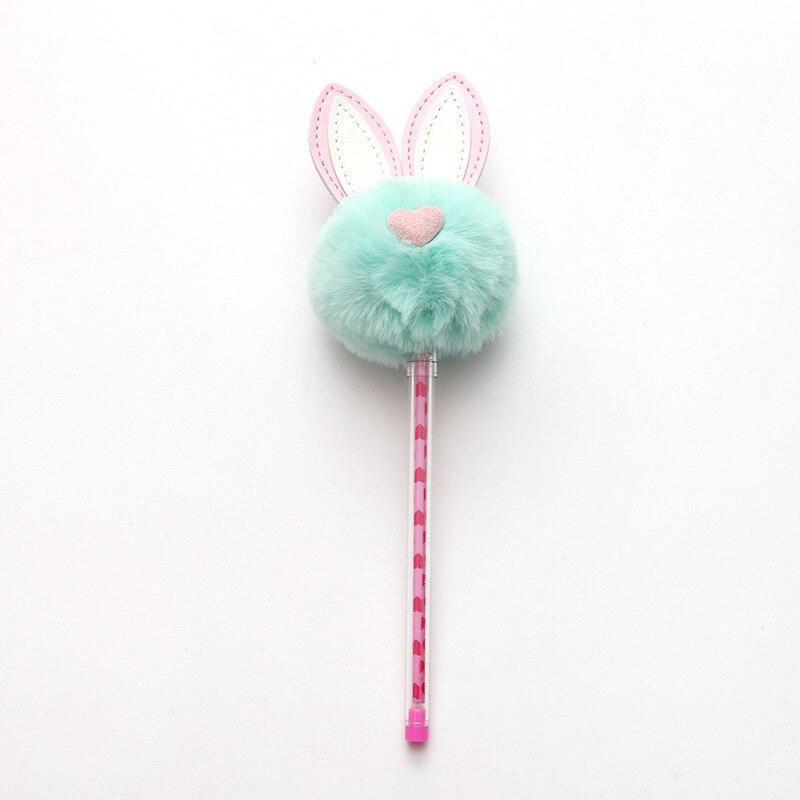 

1 шт., канцелярские принадлежности, милая ручка для кролика, рекламная гелевая ручка, школьная модная офисная кавайная поставка, школьные канцелярские принадлежности Kawaii Green