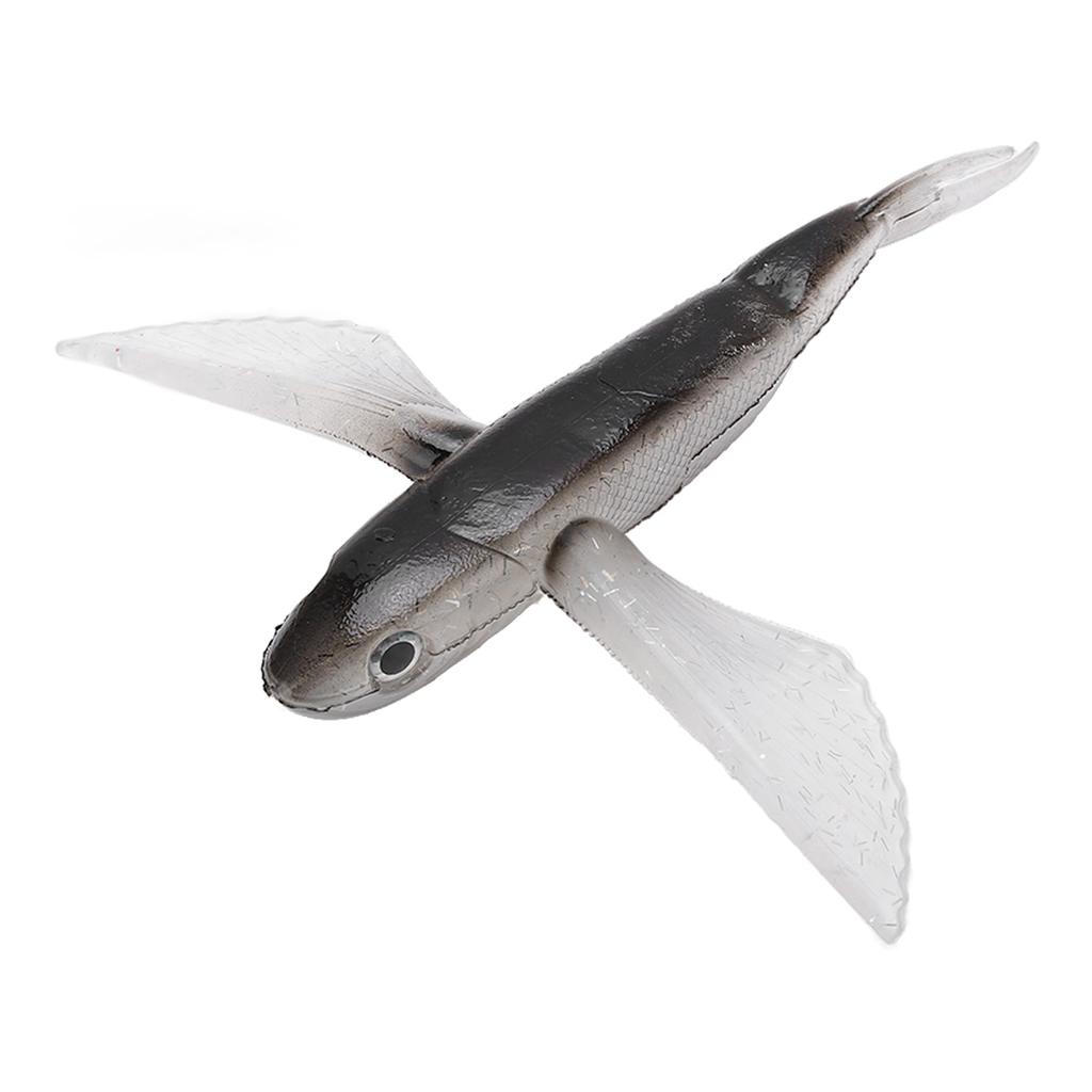 Rybářská nástraha Tvar létající ryby Umělá nástraha Měkká silikonová nástraha pro mořský rybolov z lodi Černá