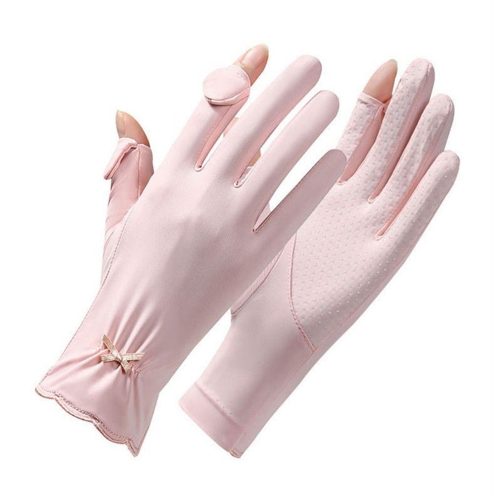 Thin Ice Silk Riding Gloves Anti-UV Summer Driving Mittens Fashion Women Sunscreen Gloves Summer