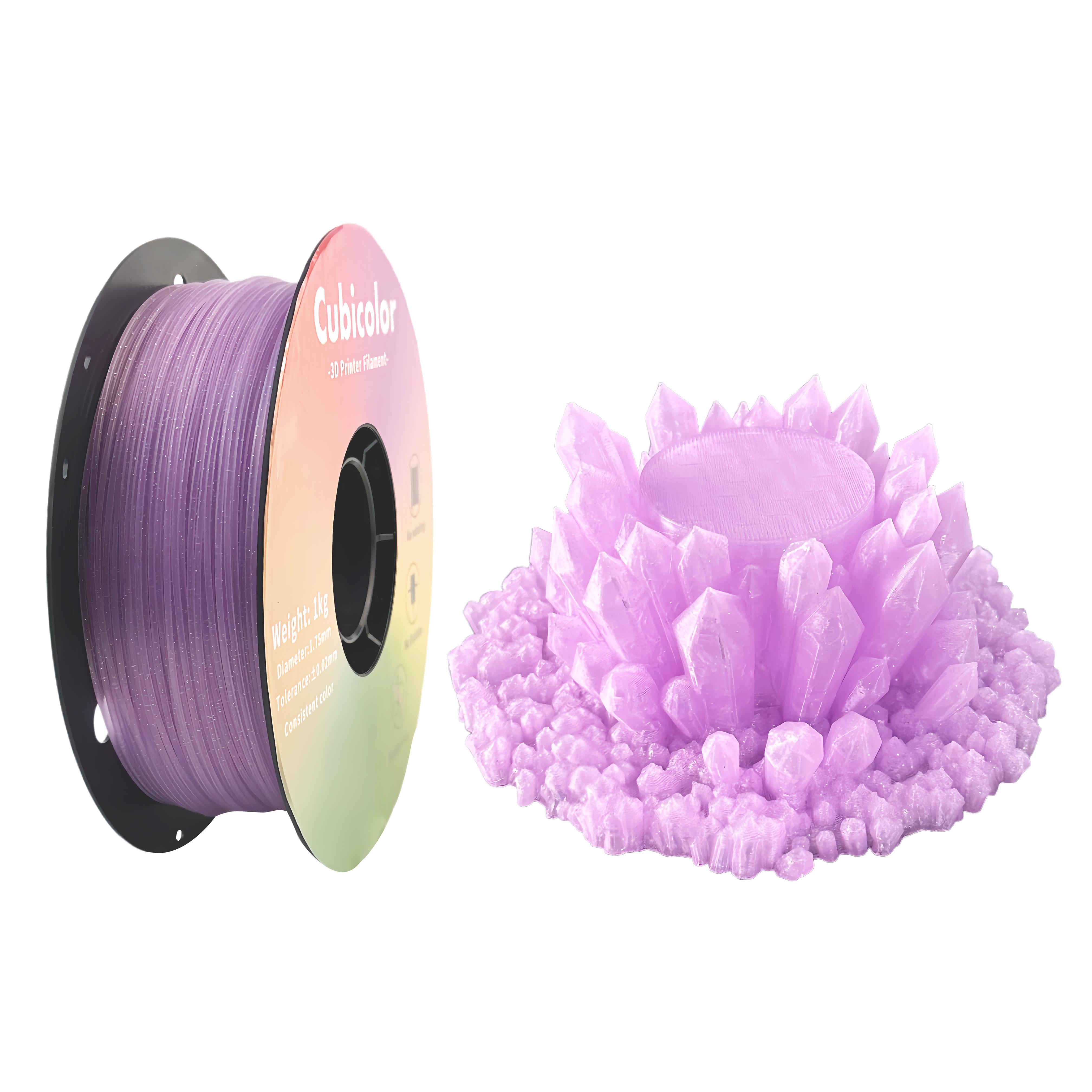 3D Filaments Translucent Pearlescentl Lilac 1kg 1.75mm PLA Filament FDM 3D Printer Plastic Rods