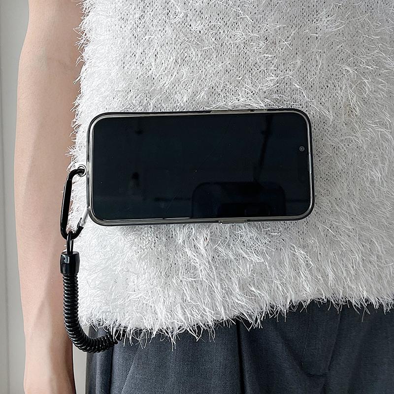 Magnetický držák na opasek na telefon držák na batoh pro Magsafe pro iPhone pro Samsung Xiaomi Huawei proti ztrátě telefonu kovový háček pružinové lano