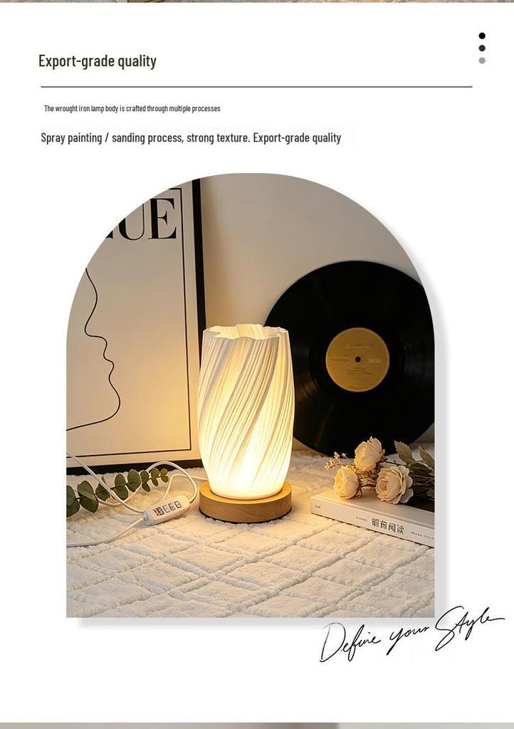3D Printed RGB Dimming Cream-Style Bedside Lamp