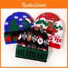 Letters Christmas Knit Cap With Deer Snowflake Pattern For Winter Holiday Party