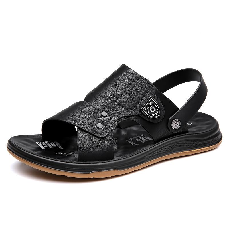 Beach Shoes Men's 2025 Summer Men's Trend Breathable Soft Sole Casual Dual-purpose Sandals Driving Leather Sandals 2025