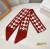 Fashion Printing Silk Hair Scarf for Women Chiffon Long Ribbon Ponytail Ties Headbands