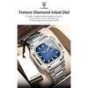 POEDAGAR Top Brand Luxury Watch for Men Waterproof Luminous Date Week Wristwatch Stainless Steel Square Quartz Watches