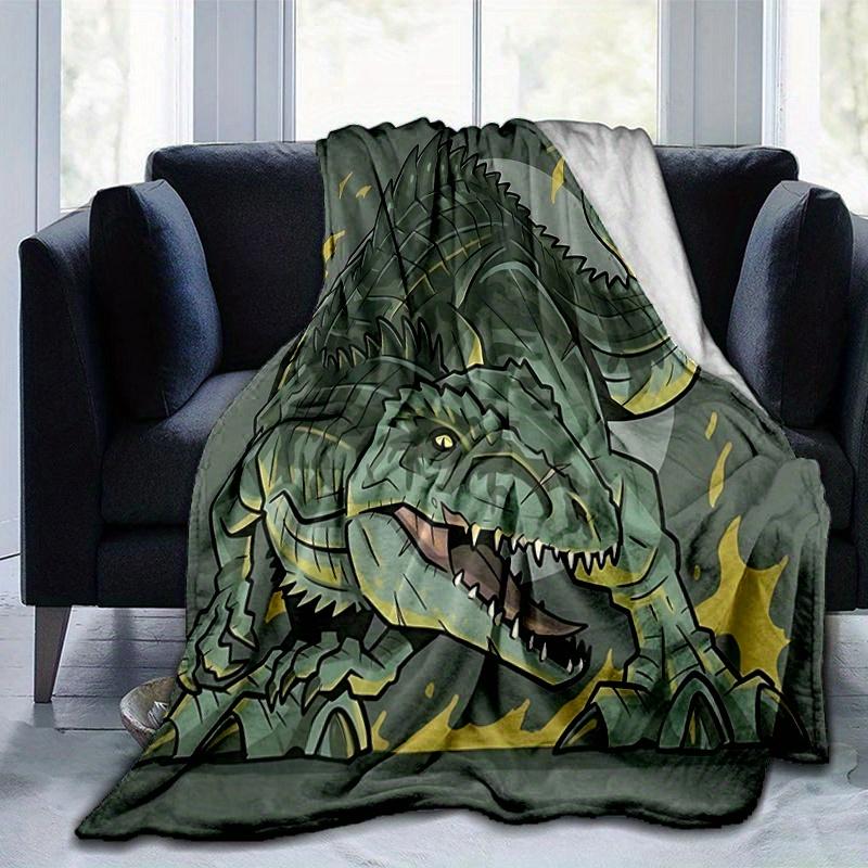 1pc Fiery T-Rex Blanket  Soft Throw for Home Decor, Gift Idea, Suitable for All Seasons, Living Room, Travel, Camping, Car Blankets