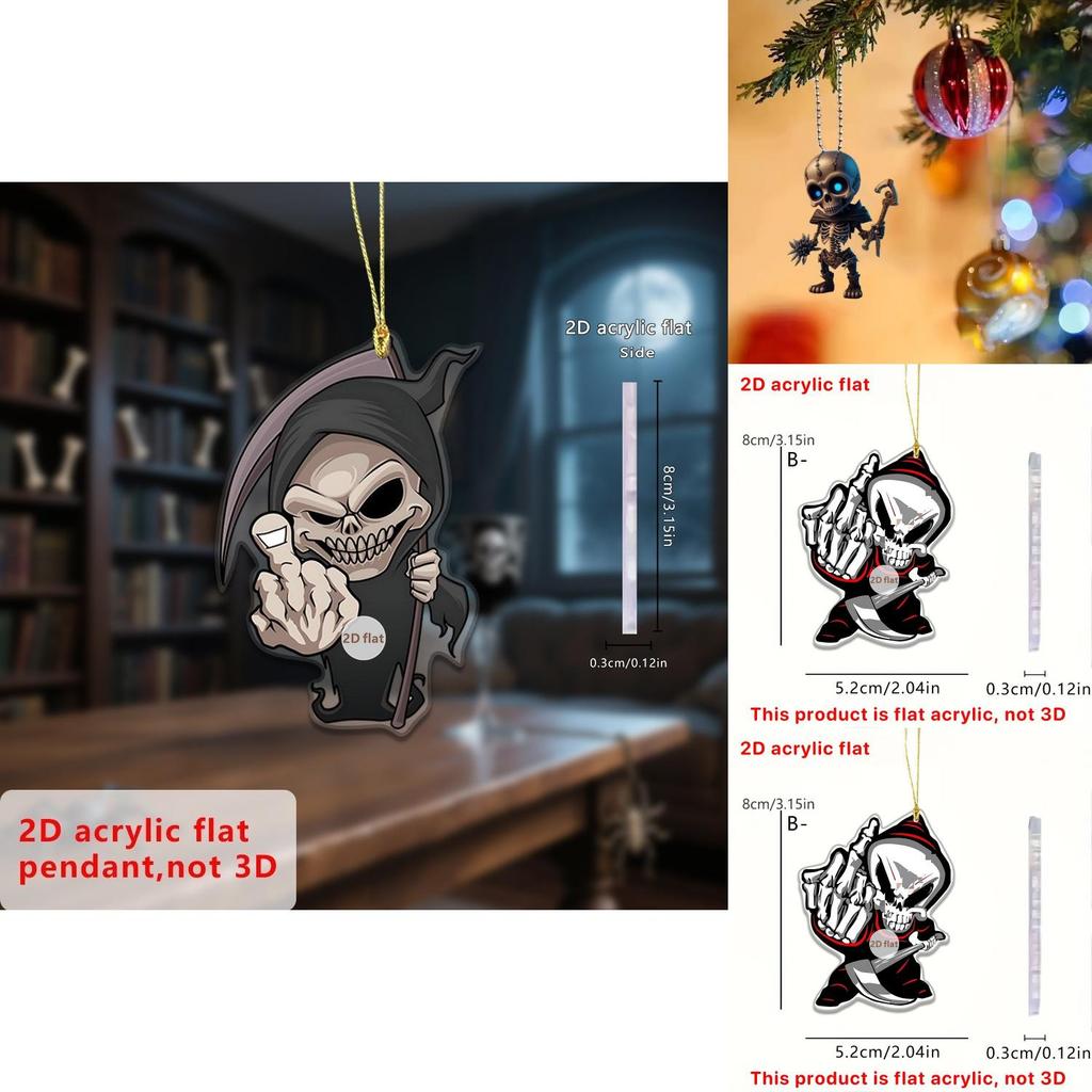 Halloween Themed Skull Pattern Acrylic Pendant For Car Accessories
