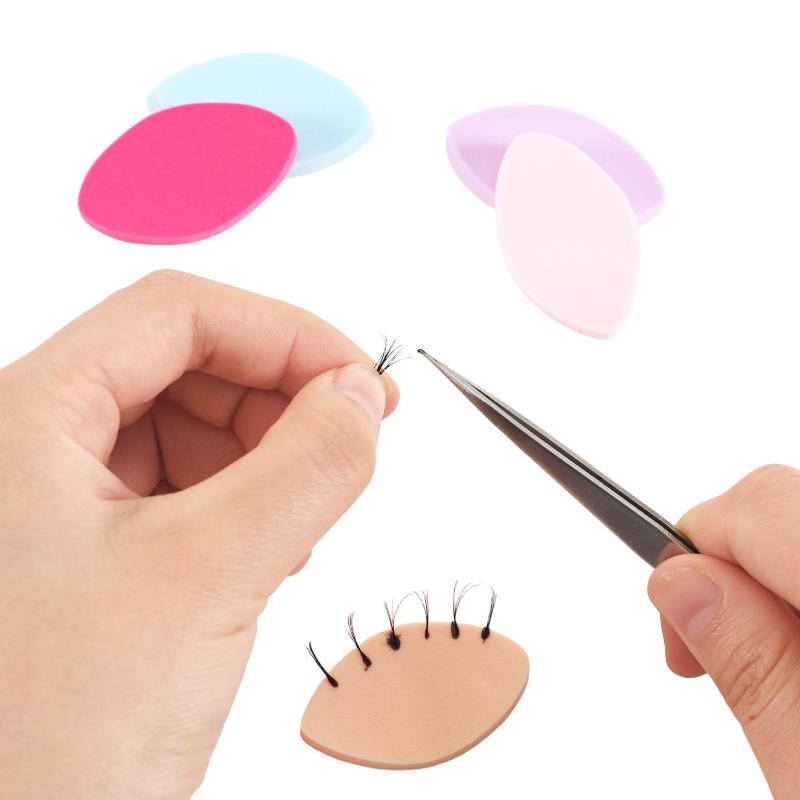 20/50Pcs Soft Sponge False Eyelash Pads Colorful Reusable Makeup Puffs Lash Map Chart Wispy Lashes For Beginner Training