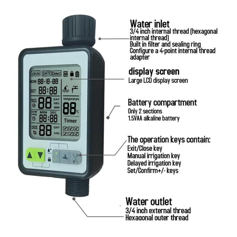 Water Timer,Sprinkler Timer Programmable with Rain Sensors Garden Hose Timer Outdoor Watering System Irrigation Timer