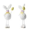 Cute Easters Plush Rabbit Figurine Decoration Durable Cloth Craft For Bookshelves Tabletop Holiday Decors Ornament Gift