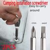 New Camping Portable Mini Screwdriver Outdoor EDC Small Tools Cross and Square Combination Emer