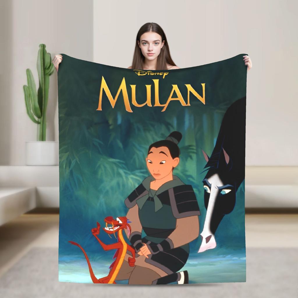 Mulan Cartoon Blankets  Airplane Travel Flannel Throw Blanket For Outdoor Soft Warm Custom Quality Bedspread Birthday Gift