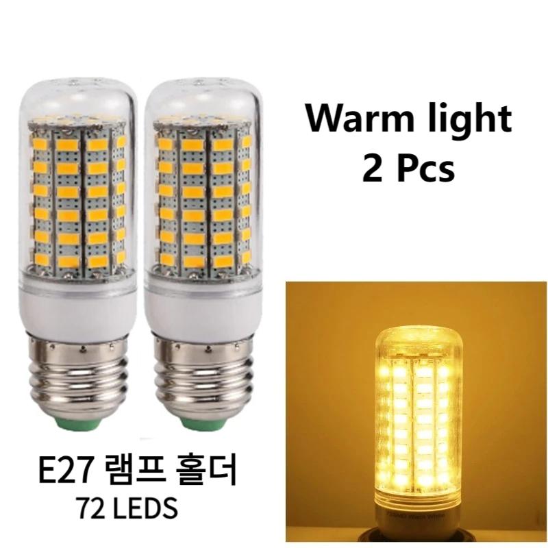 E27 Screw LED Corn Super Bright Light Bulb 72 LED SMD 5730 Light Bulb 220V Fixture Home Chandelier Candle Light Bulb Set of Two