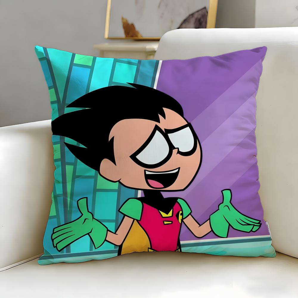 popular animated series Teen Titans Go Cushion Cover Soft  EasyWash Pillow Case  Versatile for Couch Bed Travel and Office