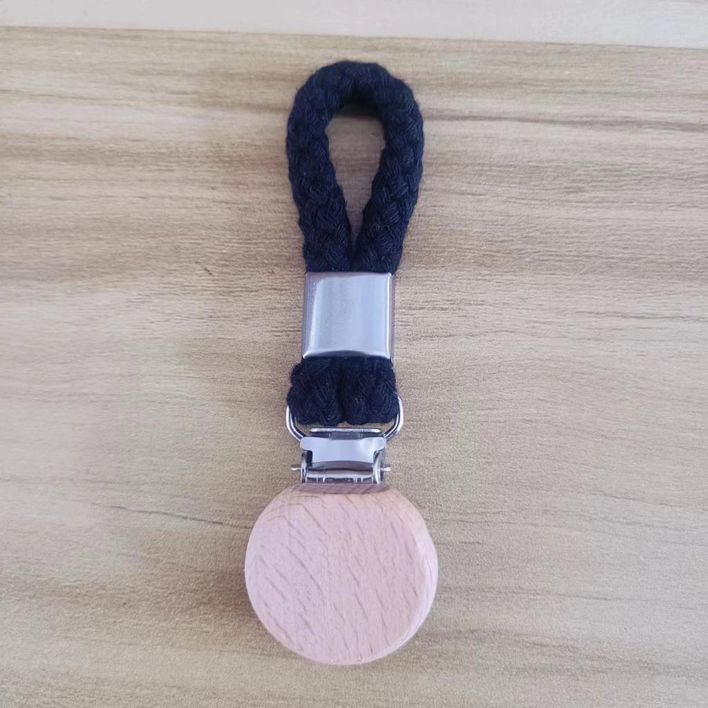 1/2pcs Multi Functional Non Perforated Kitchen Towel Clip, Woven Rope, Beech Wood Round Head Storage, Bathroom Clip