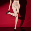 Medias de Rejilla sin Entrepierna para Mujer Ultra Finas Invisibles Medias Transparentes Mallas Lisas Brillantes con Aceite para Piernas de Dama Leggings