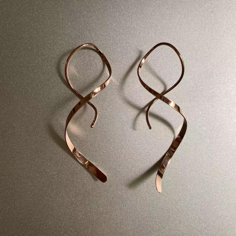 Spiral Threader Earrings Spiral Earrings Spiral Line Earrings Spiral Ear Line Stainless Steel Material Dangling Earrings