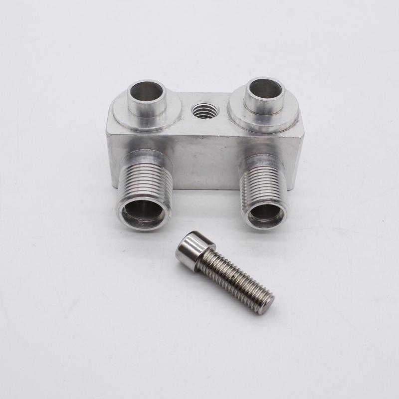 A/C Compressor Adapter Fitting A/C Compressor Fitting Adapter Replacement Aluminum Polished Finish