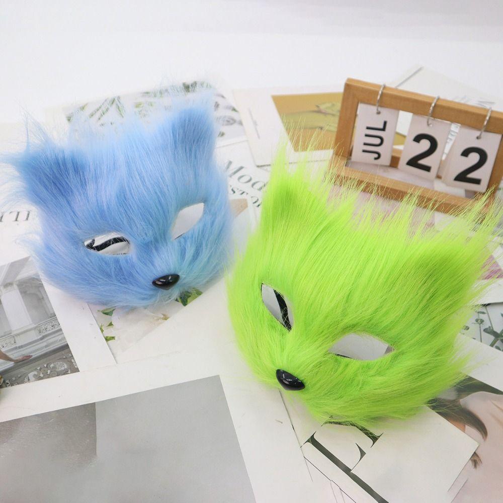 Cartoon Plush Cat Mask Realistic Halloween Plush Masks Masquerade Mask  Costume Party Supplies