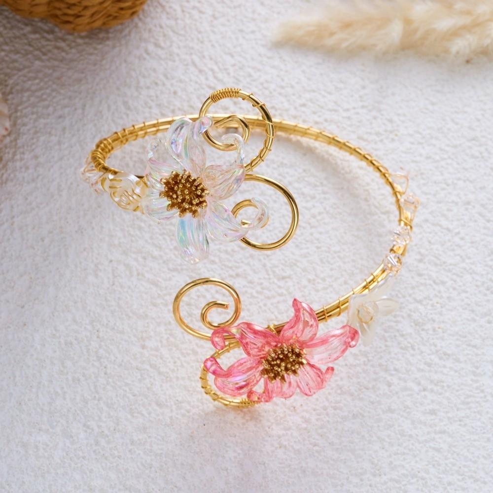 Baroque-style Upper Arm Cuff Adjustable Floral Arm Band Baroque Flower Armlet Festival