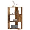 VidaXL 3-Tier Corner Bookcase Old Wood Engineered Wood, Corner Bookshelf, Corner Display Cabinet, Cabinet 852598