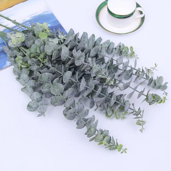 1 stk Falsk Blomst Kunstig Dekorasjon Eukalyptus Bladform Mote 3 Grener Eukalyptus Blad Falsk Plante til Hjemmet