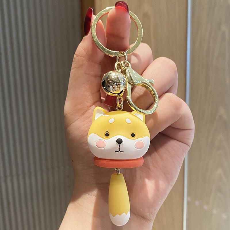 Cartoon Blush Resin Small Animal Keychain Women'S Fashion Car Key Chain Creative Couple Bag Pendant