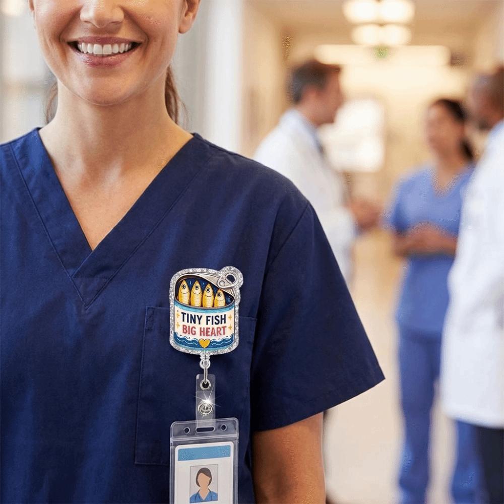 360° Swivel Retractable ID Card Holder Glitter Acrylic Badge Reel Nurse Badge Reel Hospitals