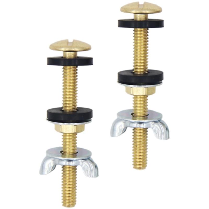 Strong Toilet Tank Mounting System Rustproof Metal Bolts Locking Nuts Sealing Gaskets Universal Application for House