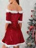 Off-Shoulder Plush A-Line Dress - Autumn/Winter Edition