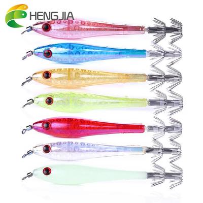 HENGJIA 5 teile/beutel Kunststoff Tintenfisch Jigs Leuchtende Jig Haken für Meer Angeln Sinking Köder 0,21 unzen/3,74''