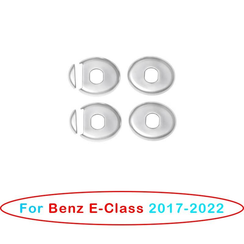 For Benz E-Class 2017-2022 Matte Silver Seat Headrest Button Ring Cover Trim 4pc