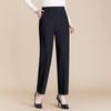 Velvet-Lined High-Waisted Straight Leg Pants for Middle-Aged & Elderly Women - Spring & Autumn Winter Wear