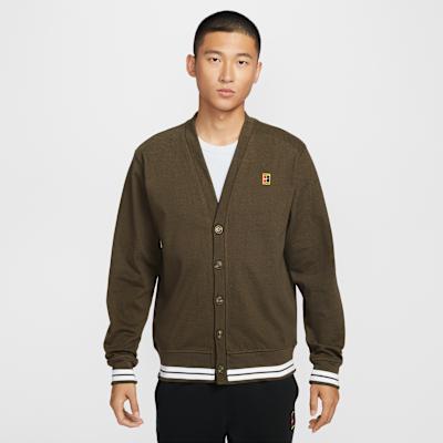 Nike Court Jackets Men s Army Green V neck Moderate Other S
