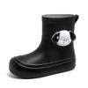 Rain shoes female cute cartoon outer wear waterproof glue rain shoes fashionable versatile light soft velvet warm