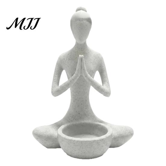 Zen Aesthetic Room Accessories 3D Printed Yoga Figure Flowerpot for Succulents and Air Plants, Minimalist Nordic Style Plant Container Meditation