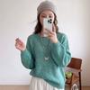 Suéter de Tricô Solto Feminino Outono Inverno Macio Quente Manga Longa Cor Sólida Casual Oversized Pulôver Tops Casuais do Dia a Dia