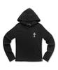 DAMISH Cross Embroidered Ribbed Hoodie_Black