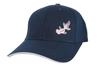 Navy Goldfish Japanese Style Cotton Cap with Pink Embroidery