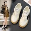 Platformové bílé boty Dámské podzimní a zimní Nové kulaté špičky Šněrovací Pohodlné Univerzální Dámské sportovní ležérní boty