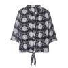 Elegant Summer Silk Print Women's Seven-Sleeve Top