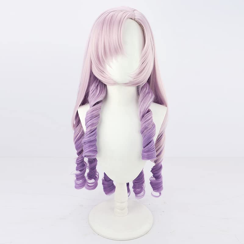 Cosplay Wig, Ichiman Tenhara Salome, Long Curly Purple Gradient, Heat-Resistant Wig, Perfect for Cosplay, Photoshoots, and Festivals